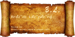 Bródi Lénárd névjegykártya